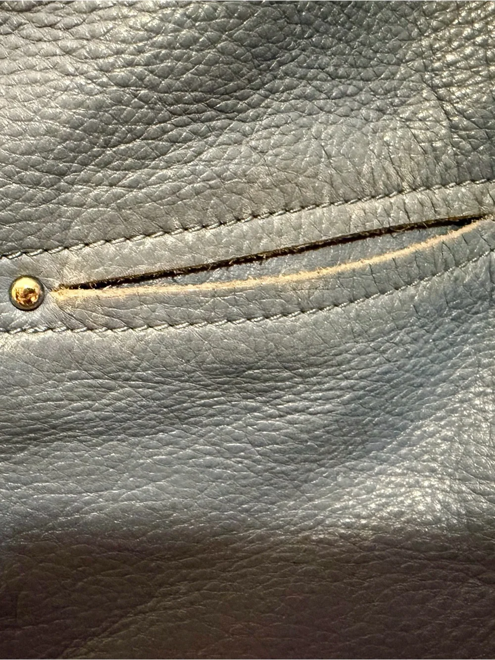 b. makowsky Blue Leather Hobo with Gold Hardware